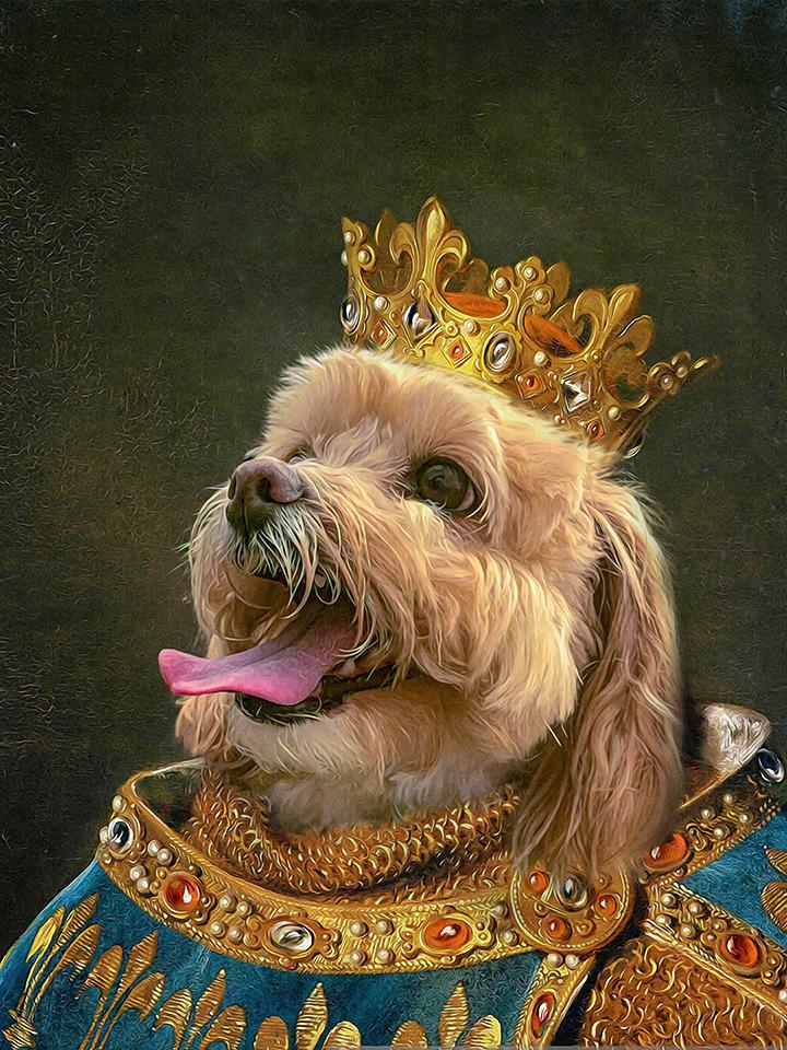 Crowned King Custom Pet Canvas Dog - Printy Paw